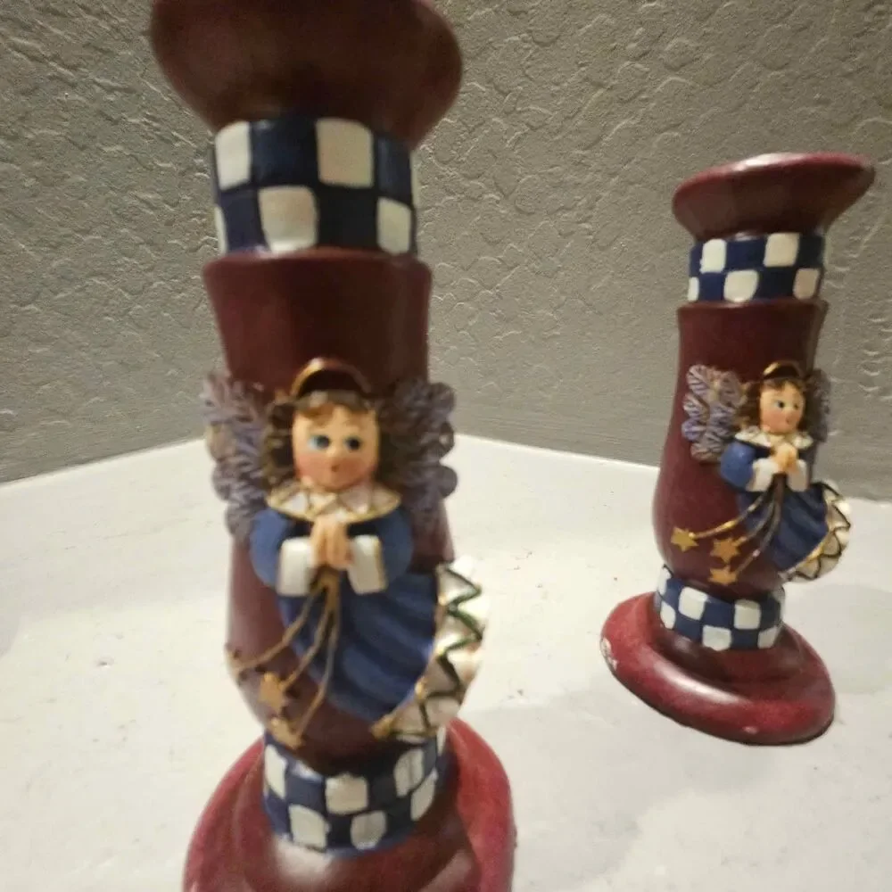 Wood 80s/90s style Candlestick Holders 5